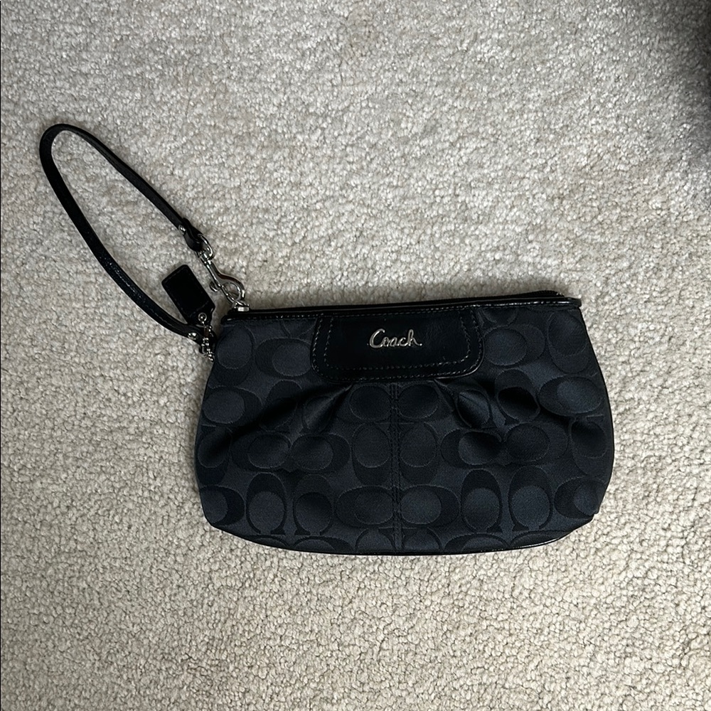 Coach Black Signature Wristlet